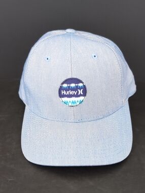 The Classics,Yupoong Light Blue Denim Hurley Snapback Hat.